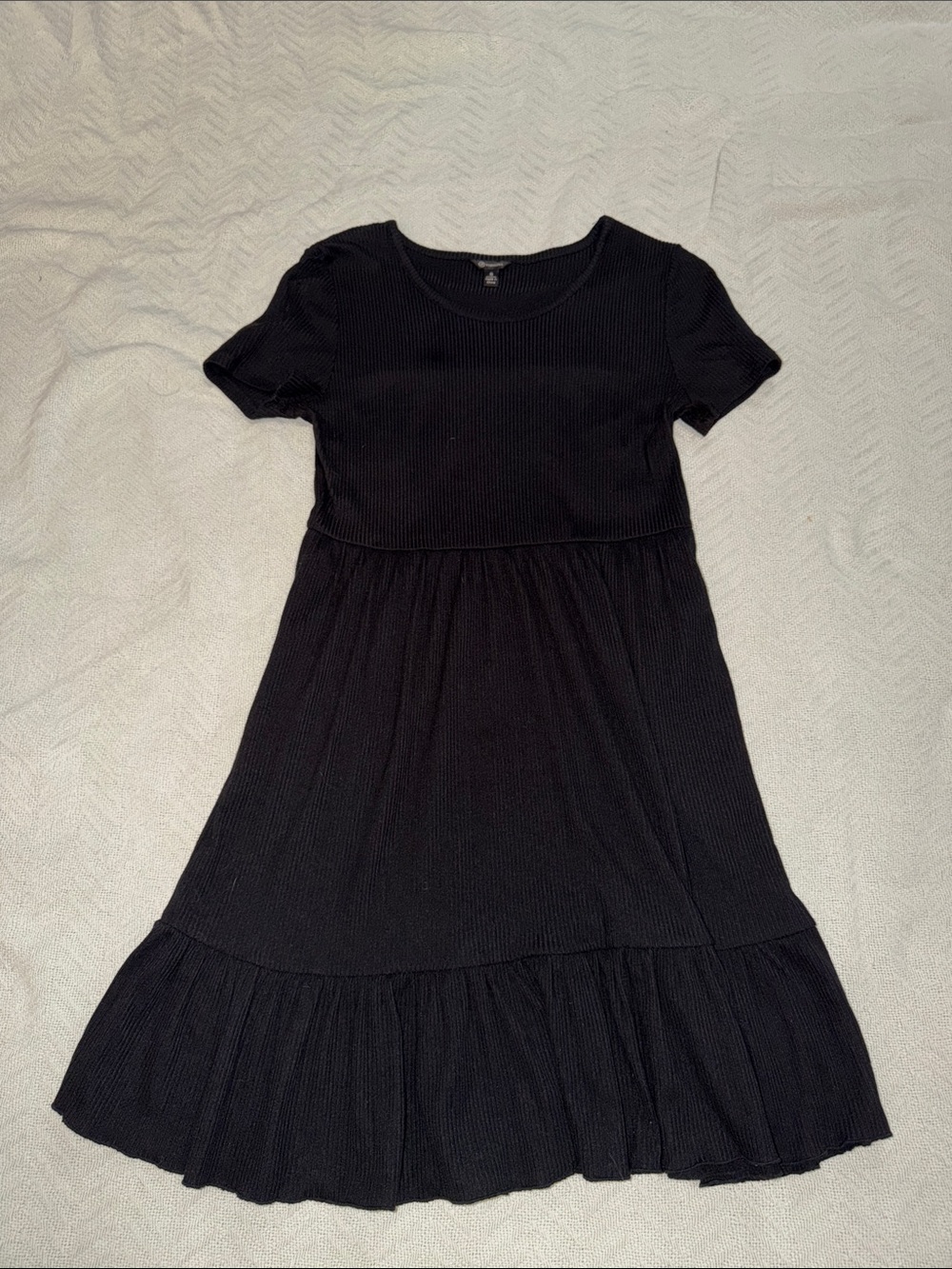 Versona Black Short Sleeve Babydoll Mini Dress